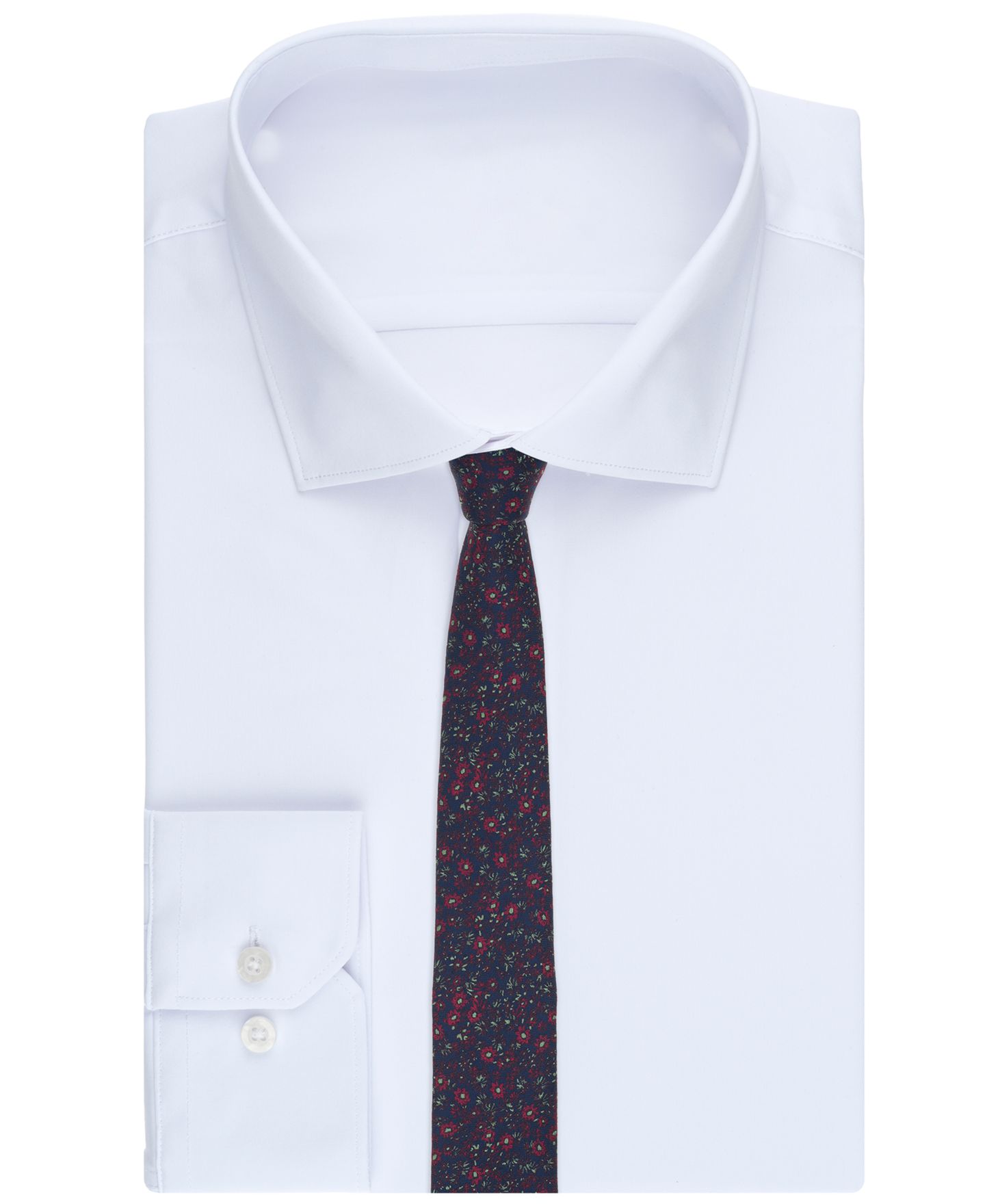 Мужские галстуки Bar III Rogue Floral Pattern Tie, цвет: Бордовый / Тёмно-синий — фото 3