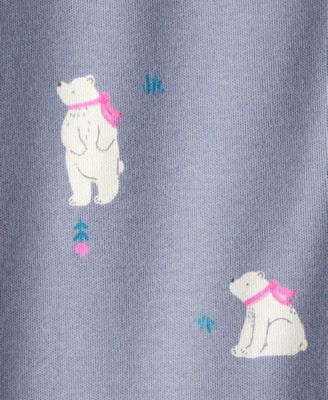 Baby Girls' Polar Bear Print Sleep and Play Pajama