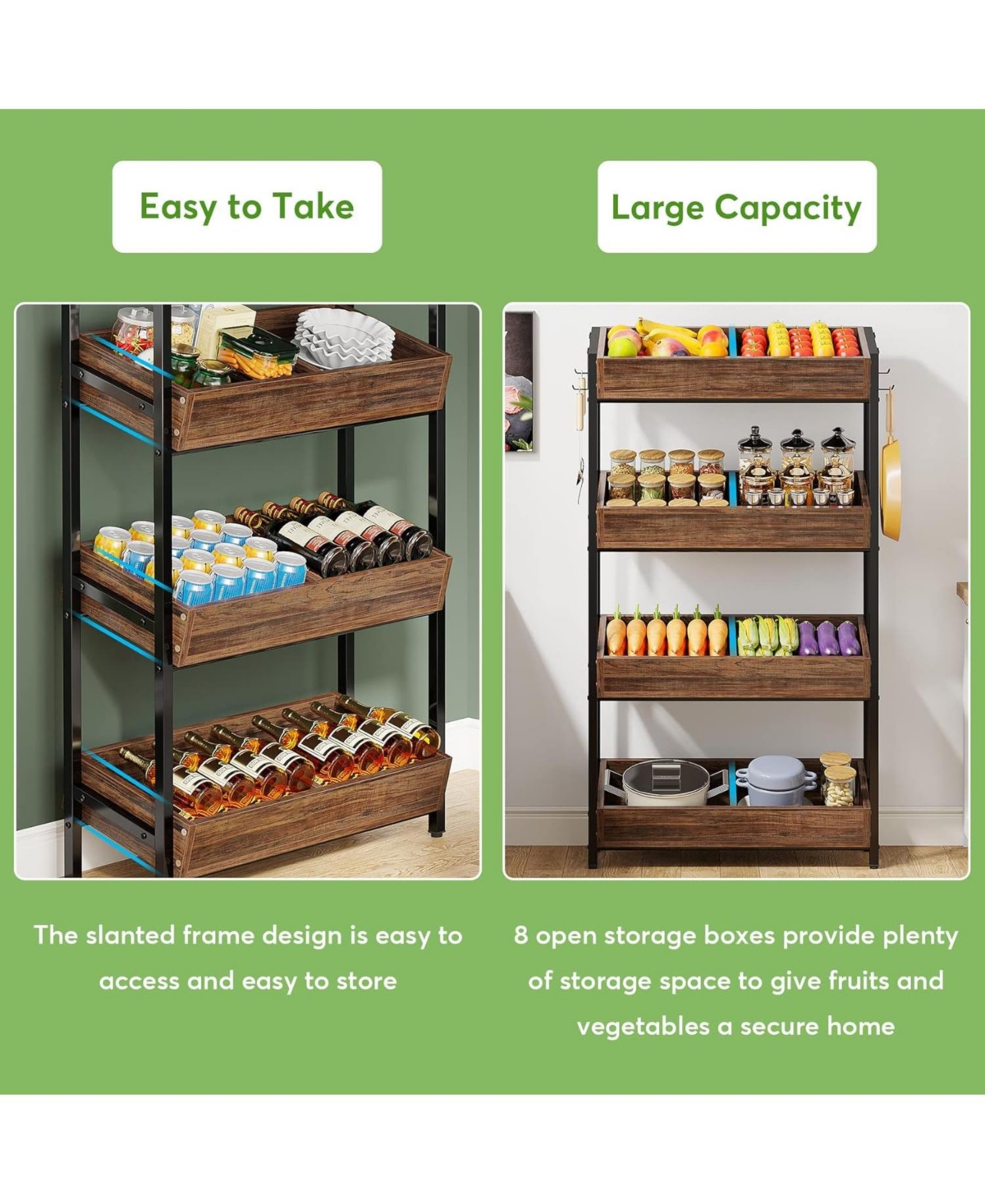 Tribesigns Backer Rack 4 Tiers, Kitchen Backers Rack with Hooks, 29.13"W