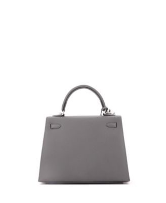 Kelly 25 Handbag Grey Epsom with Palladium Hardware