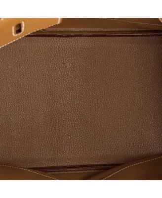 Birkin 35 Handbag Brown Clemence with Gold Hardware