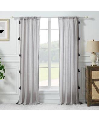 Greenland Home Fashion Monterrey 3" Rod Pocket Light Filtering Curtain Panel Pair Each Panel 42" x 84" Gray