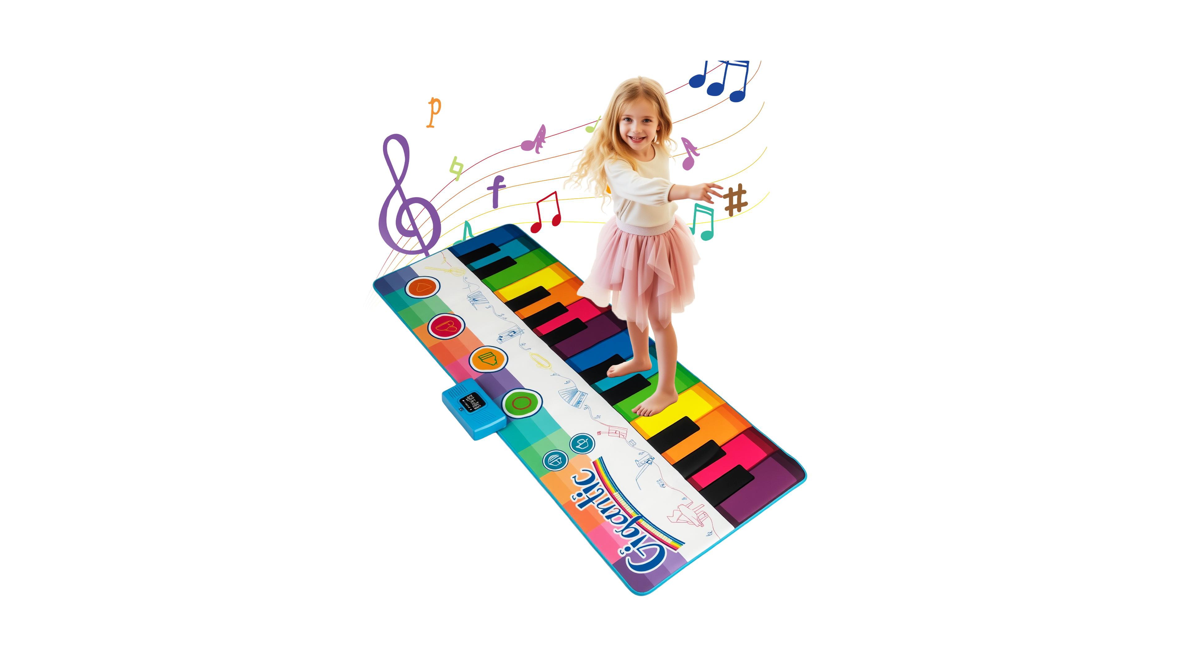 Sugift Floor Piano Dance Mat for Kids Musical Playmat with 8 Instrument Sounds