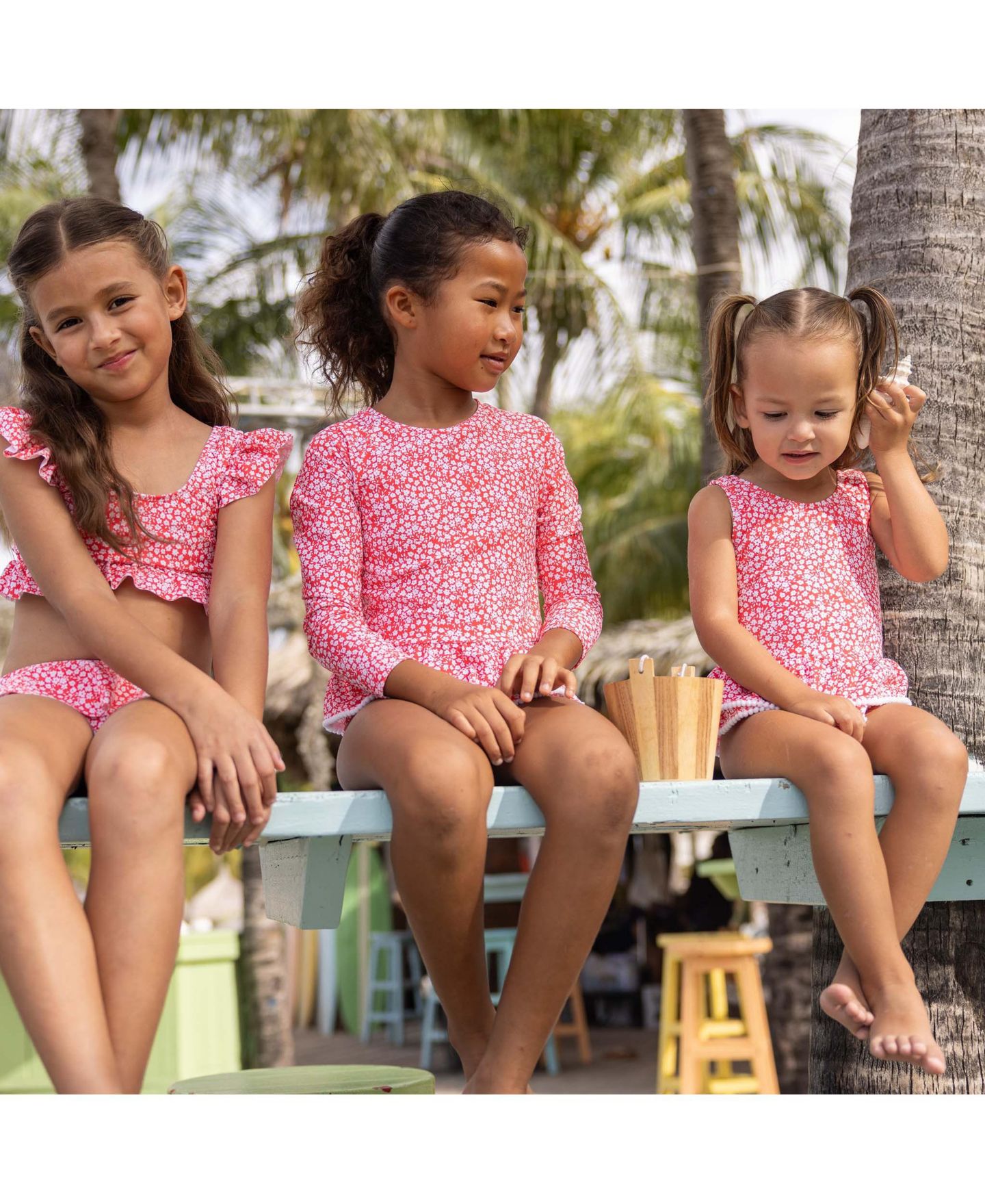 Юбка Snapper Rock Ditsy Bloom Skirt Surf Suit для девочек-малышей, цвет: Красный — фото 2