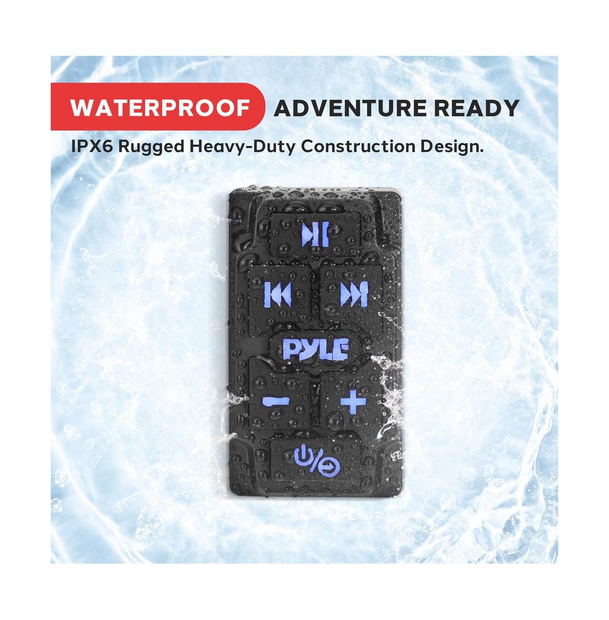 Pyle Wireless Bt Audio Controller - Waterproof Marine Receiver for Car, Truck, Boat, 4x4, PowerSport Vehicles