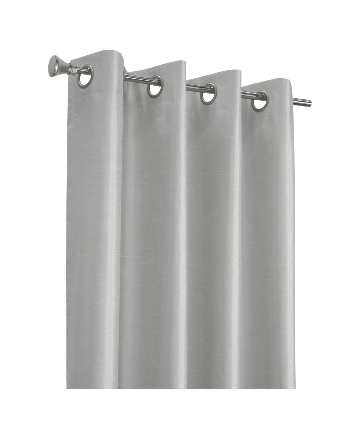 Thermaplus 100% Polyester Glacier Balance Temperature Solid Faux Silk Blackout Grommet Curtain Panel 52" x Silver