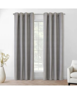 100% Polyester Mason Lightweight Texture Printed Blackout Grommet Curtain Panel 52" x 108" Silver