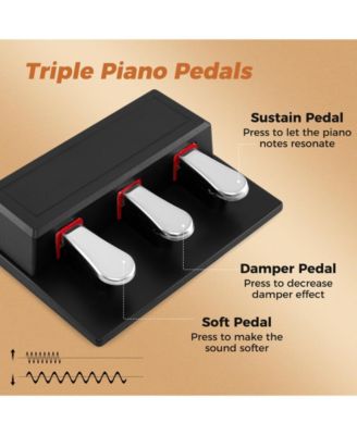 88-Key Semi-Weighted Digital Piano Set with Adjustable Stand and Triple Pedals