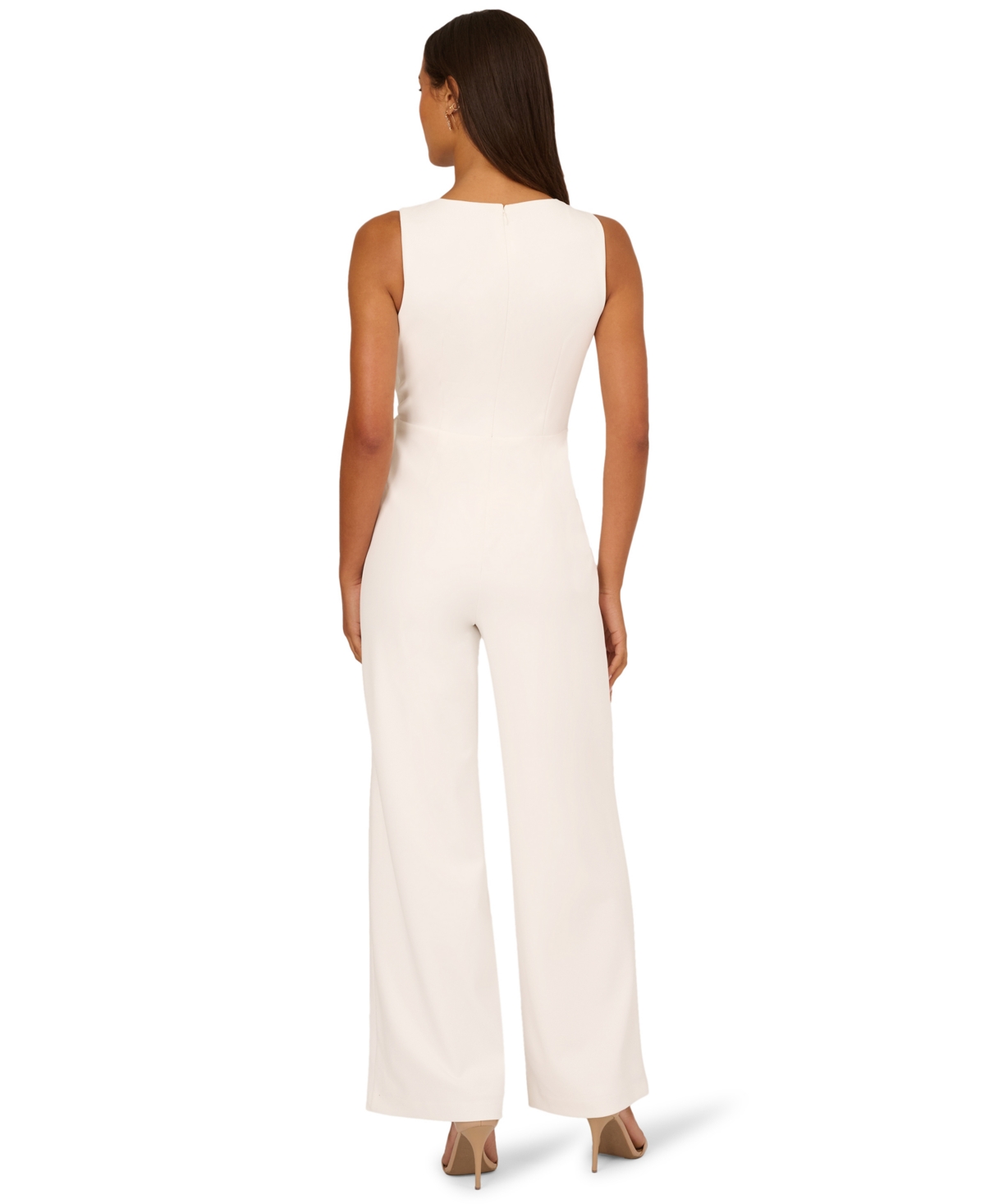Adrianna Papell Women's Sleeveless Bow Jumpsuit In White