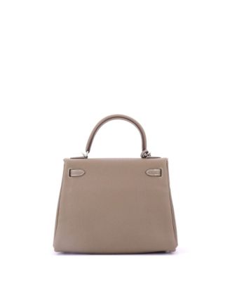 Kelly 25 Handbag Grey Togo with Palladium Hardware