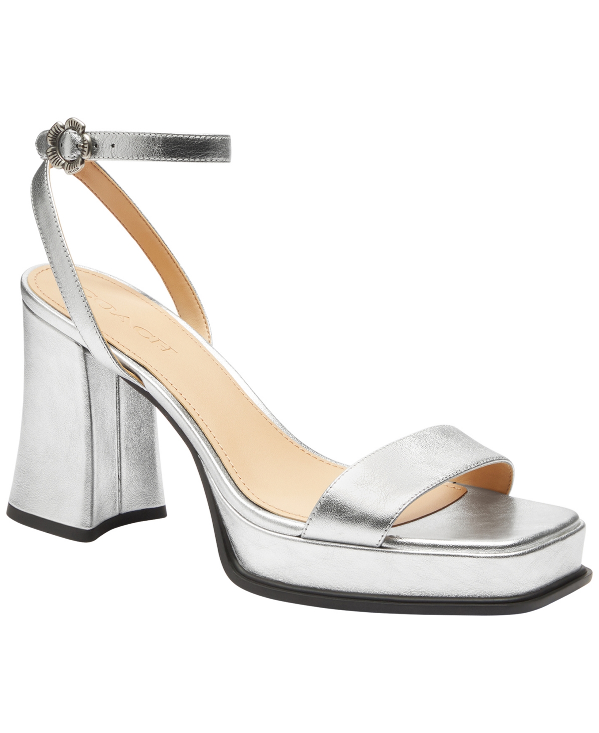 Coach Women's Tea Rose Square Toe Platform Sandals