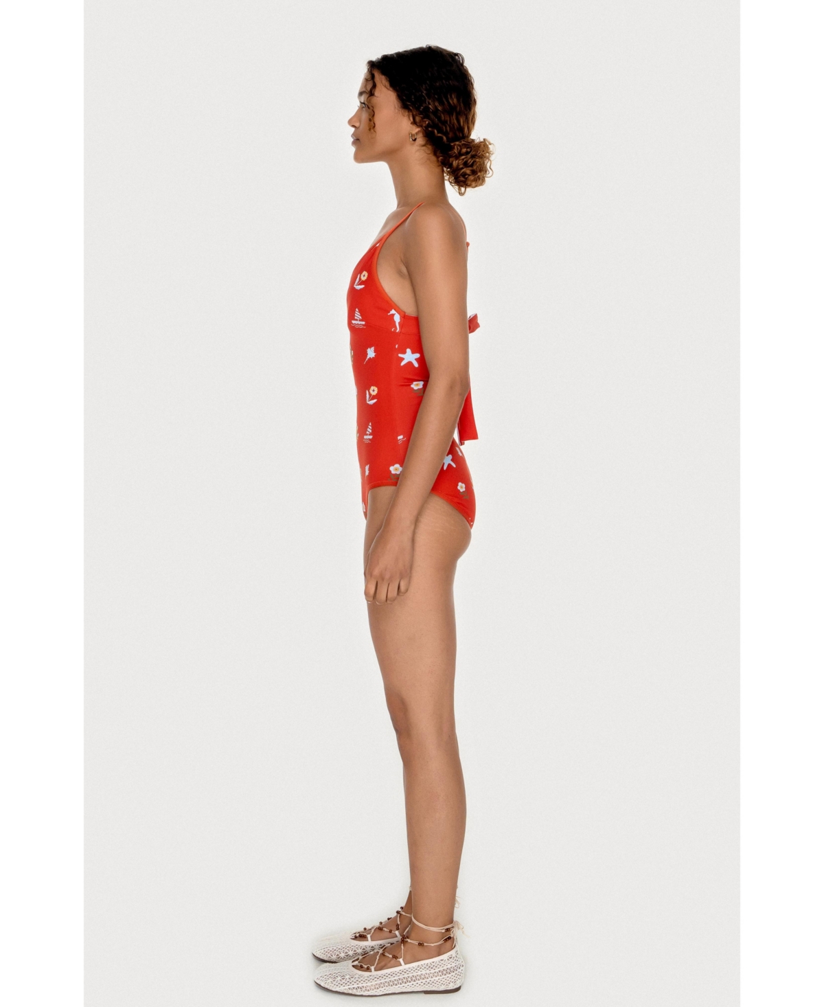 Jessie Zhao New York Women's Red Coral Reversible V-Neck One-Piece Swimsuit