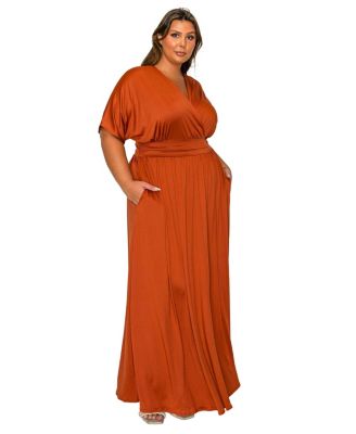 Plus Size Raffi Pocket Empire Waist Maxi Dress