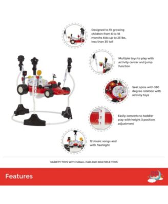 Baby Champ 2-In-1 Activity Center & Bouncer, Red