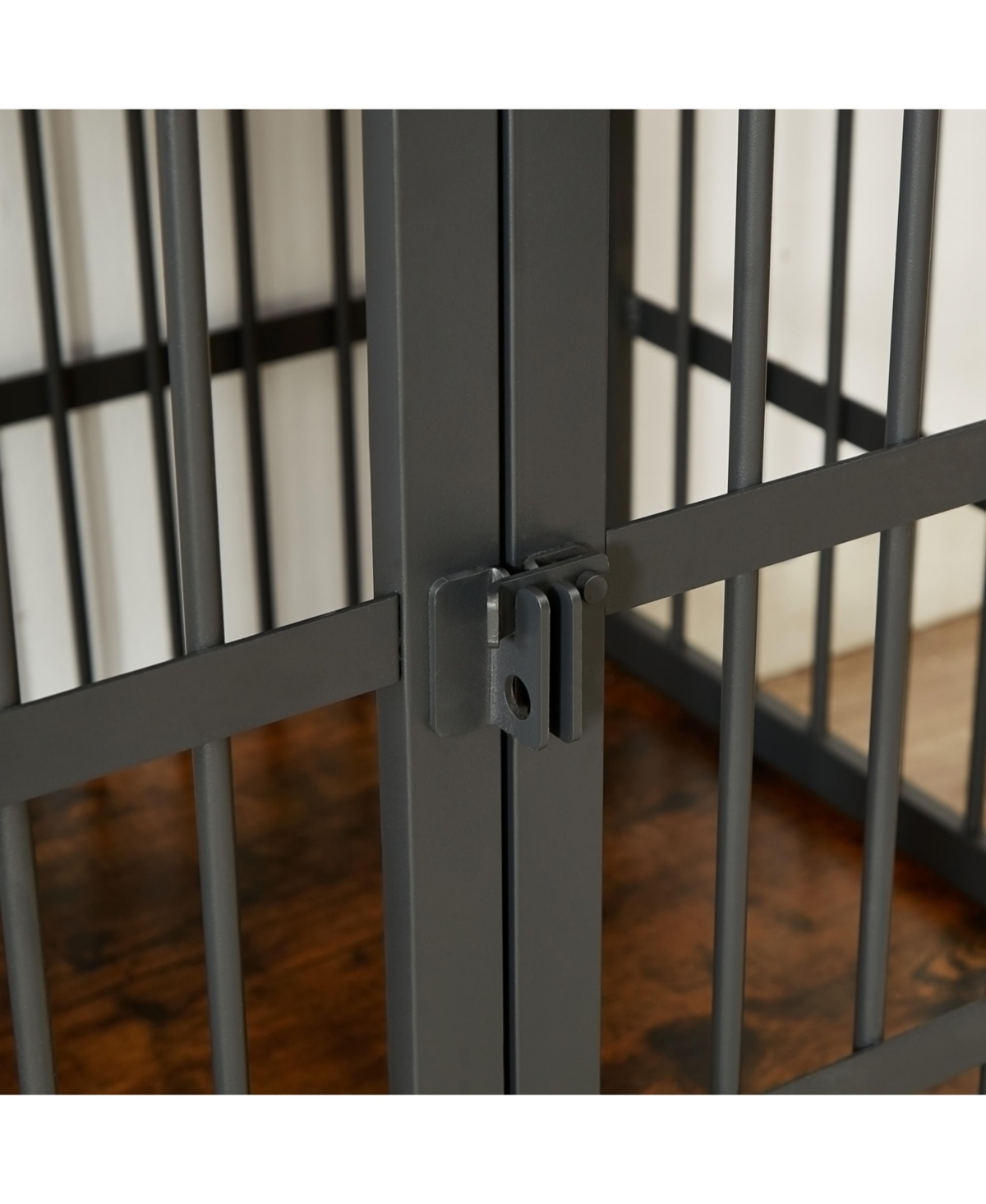 Aostirmotor 43.3 in. W x 29.9 in. D x 33.5 in. H dog crate wrought iron frame door with side openings in Rustic Brown