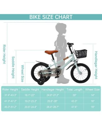 14/16 Inch Kids Bike with Training Wheels, Adjustable Design & Dual Brakes, First Bike for Ages 3-9
