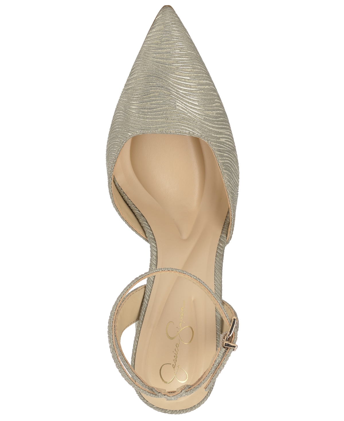 Jessica Simpson Nazela Pointed Toe Ankle Strap Pump In Gray