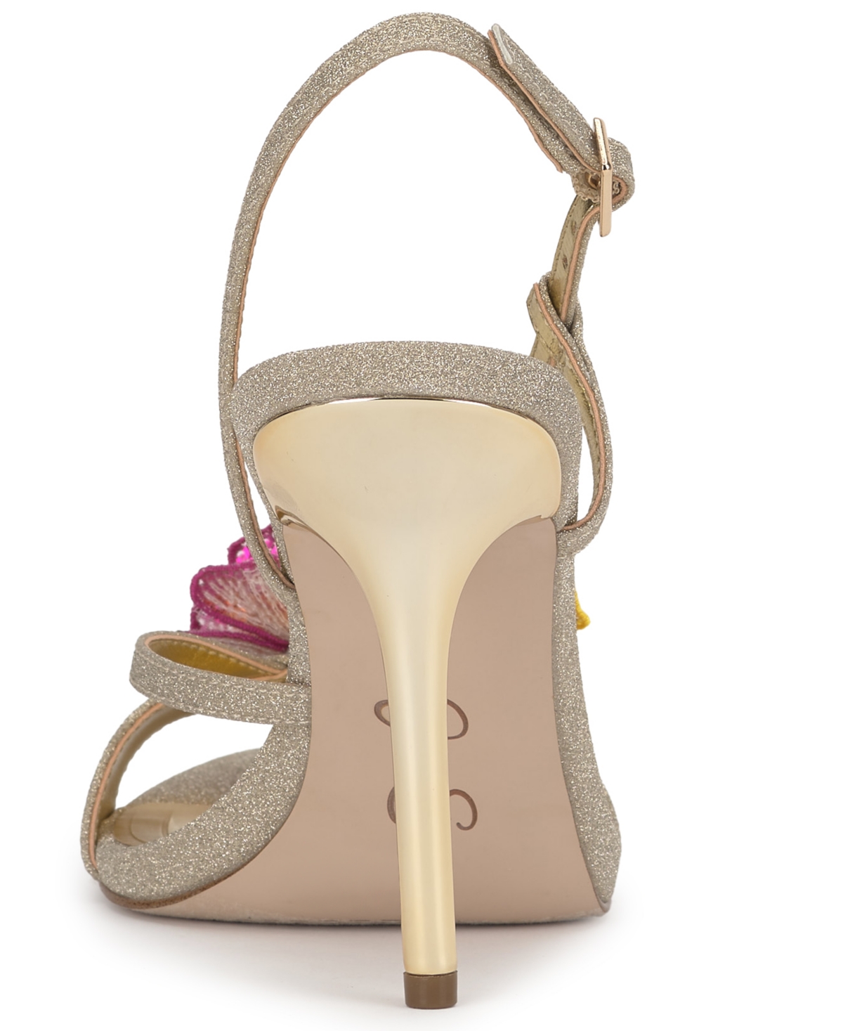 Jessica Simpson Women's Nivory Sequin Flowers Stiletto Sandals In Gold