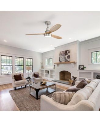 52 Inch 3 Blade Ceiling Fan with Light Source and Remote Control