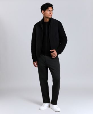 Men's Mixed Media Mock Neck Vest