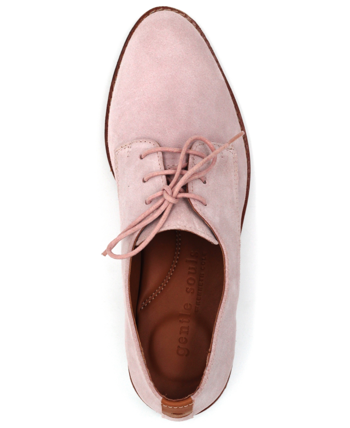 Gentle Souls Women's Aronson Almond Toe Suede Lace-up Oxford Shoes In Pink