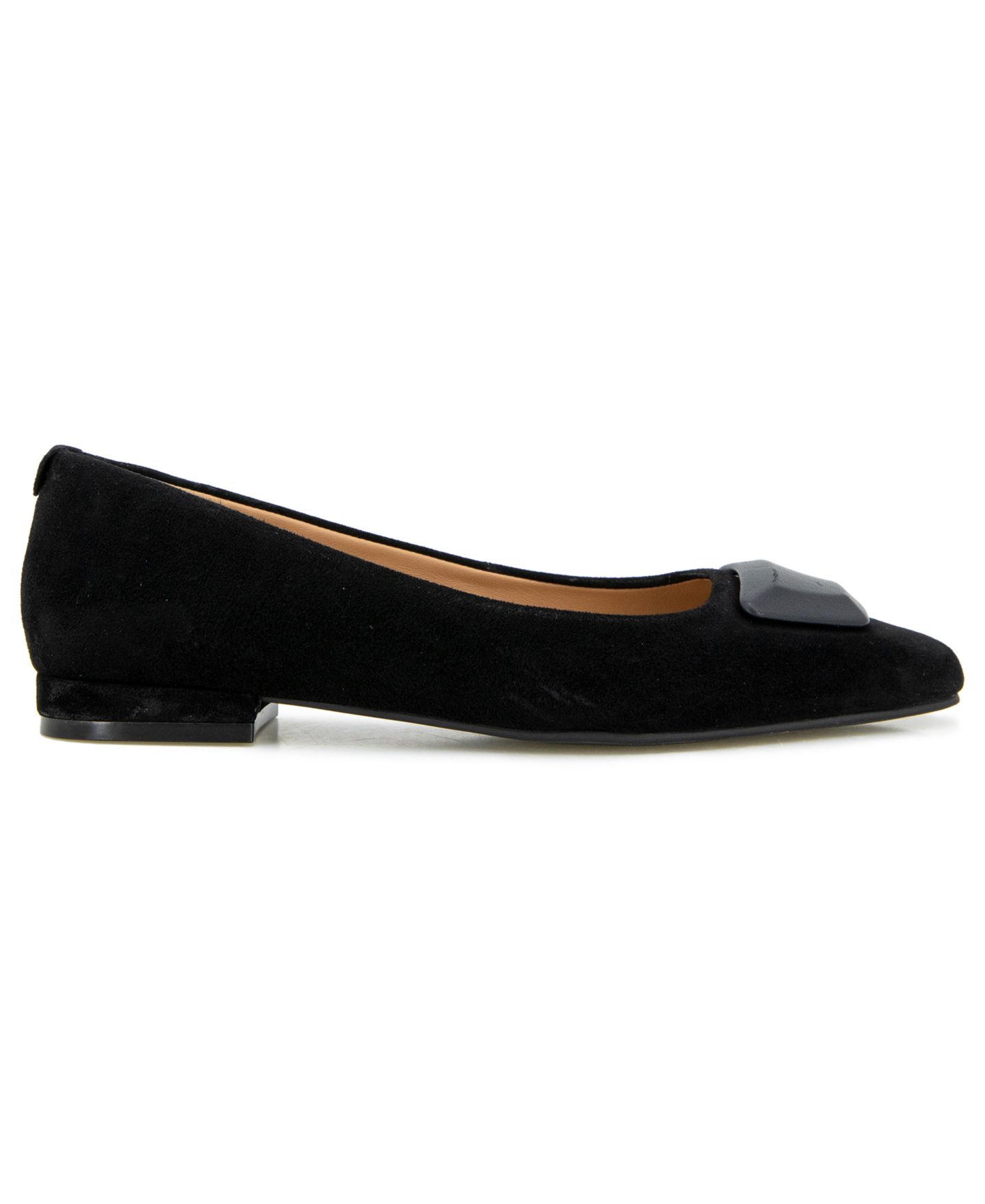Женские балетки Gentle Souls Hanette Square Toe Suede Flats, цвет: Чёрный замшевый — фото 2