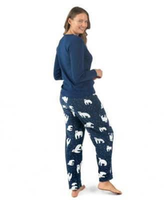 Women's Cotton Top and Fleece Pants Holiday Pajamas