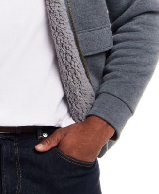 Men's Zip Front Sherpa Lined Bomber Jacket