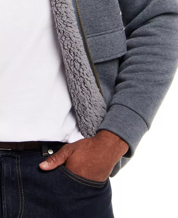 Men's Zip Front Sherpa Lined Bomber Jacket - thumbnail 3