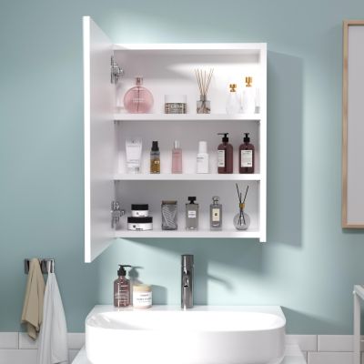 20x16 inch Bathroom Wall Cabinet, Saver Storage, Medicine Cabinet with 1 Door and Adjustable Shelves，Flat-Pack Design