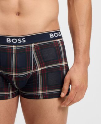 Hugo Boss Men's 3-Pack Power Logo Waistband Trunk Underwear