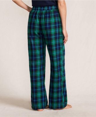 Women's Petite Flannel Wide Leg Sleep Pants