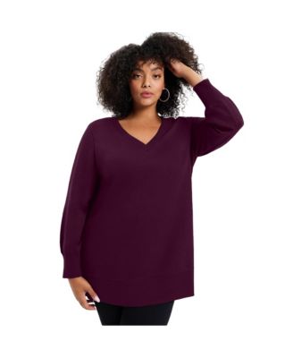 Women's June and Vie V-Neck French Terry Sweatshirt