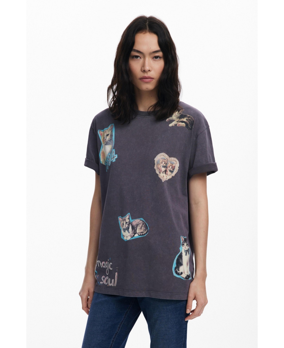 Desigual Women's Printed Crop T-shirt