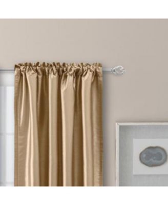 Luna Faux-Silk Rod Pocket/Back Tab Tailored Pairs - 100x96", Taupe
