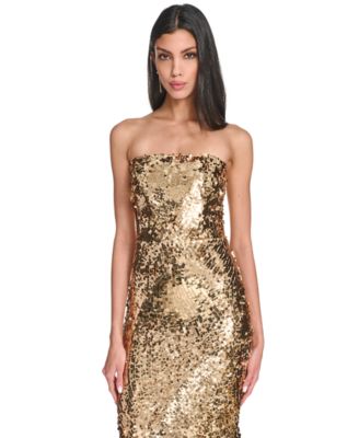 Women's Sequin Embellished Strapless Dress