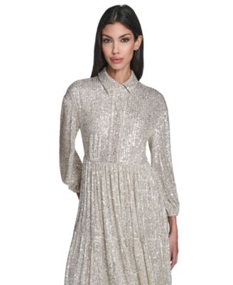 Women's 3/4-Sleeve Sequin Embellished Dress