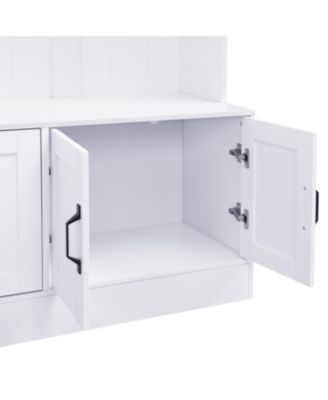 Modern Hall Tree with Shoe Storage, Bench, Hooks & Shelf