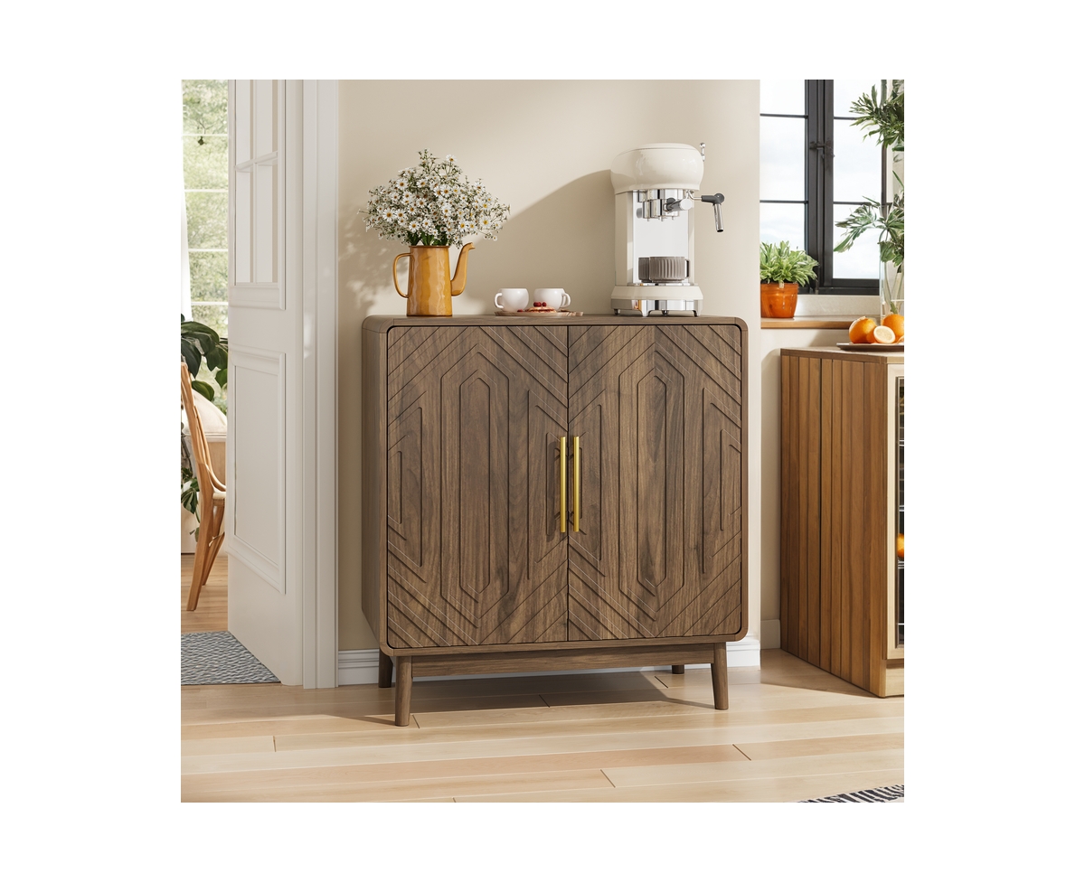 Casainc Storage Cabinet With Carved Door Adjustable Layer Board