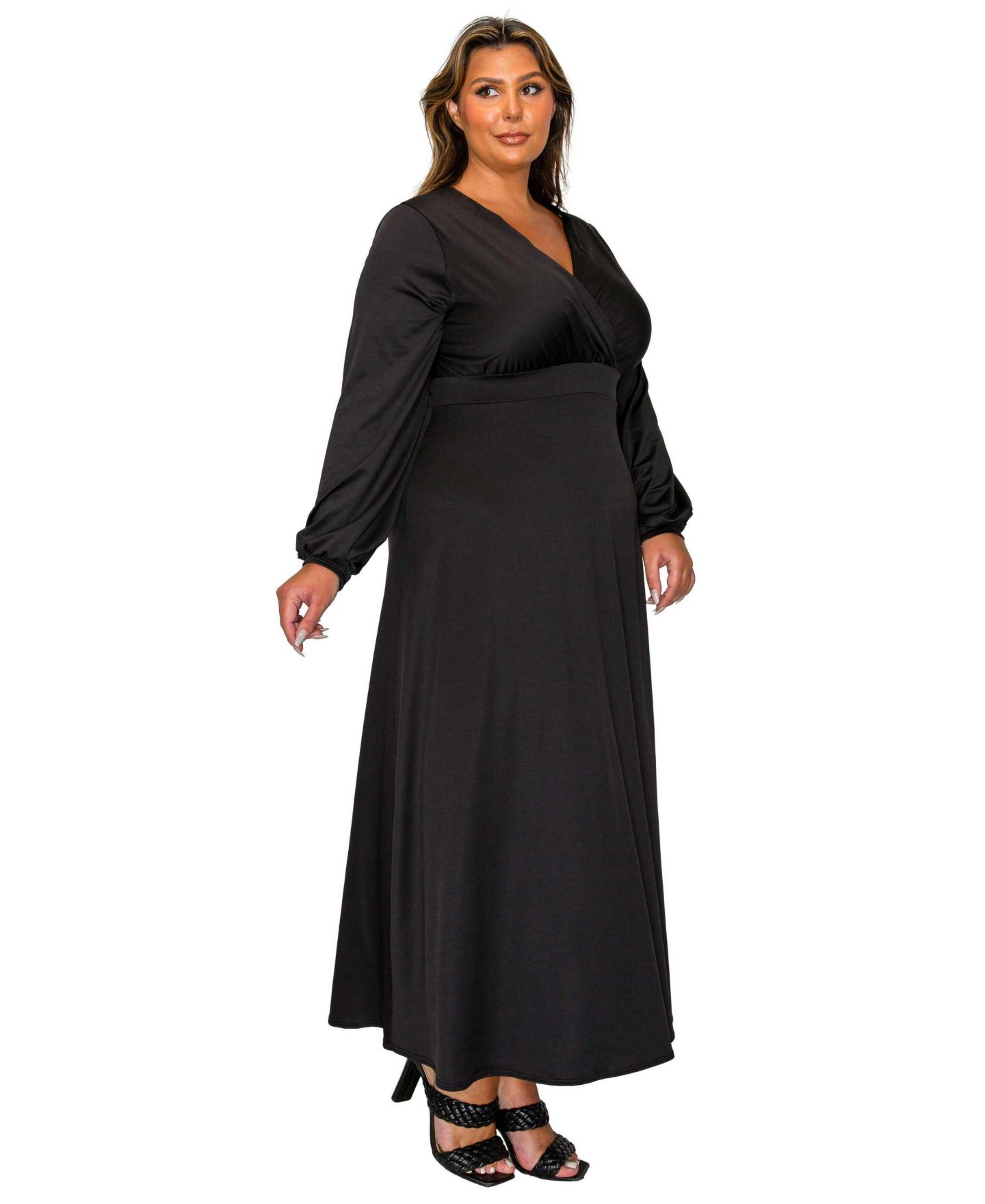 Женское платье L I V D Plus Size Sophia Surplice, цвет: Чёрный — фото 2