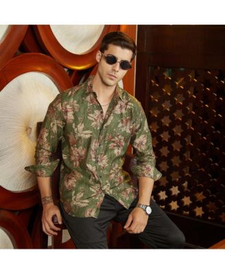 Men's Olive Green Withering-Bloom Shirt
