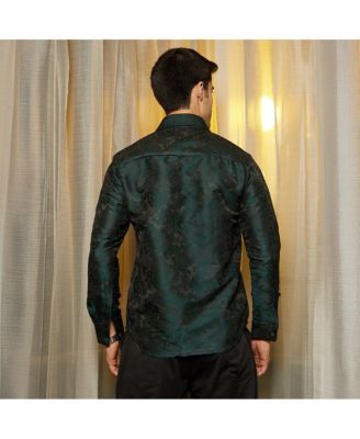 Men's Emerald Green Rosa-Woven Shirt
