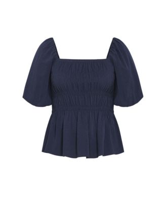 Plus Size Irina Shirred Peplum Top