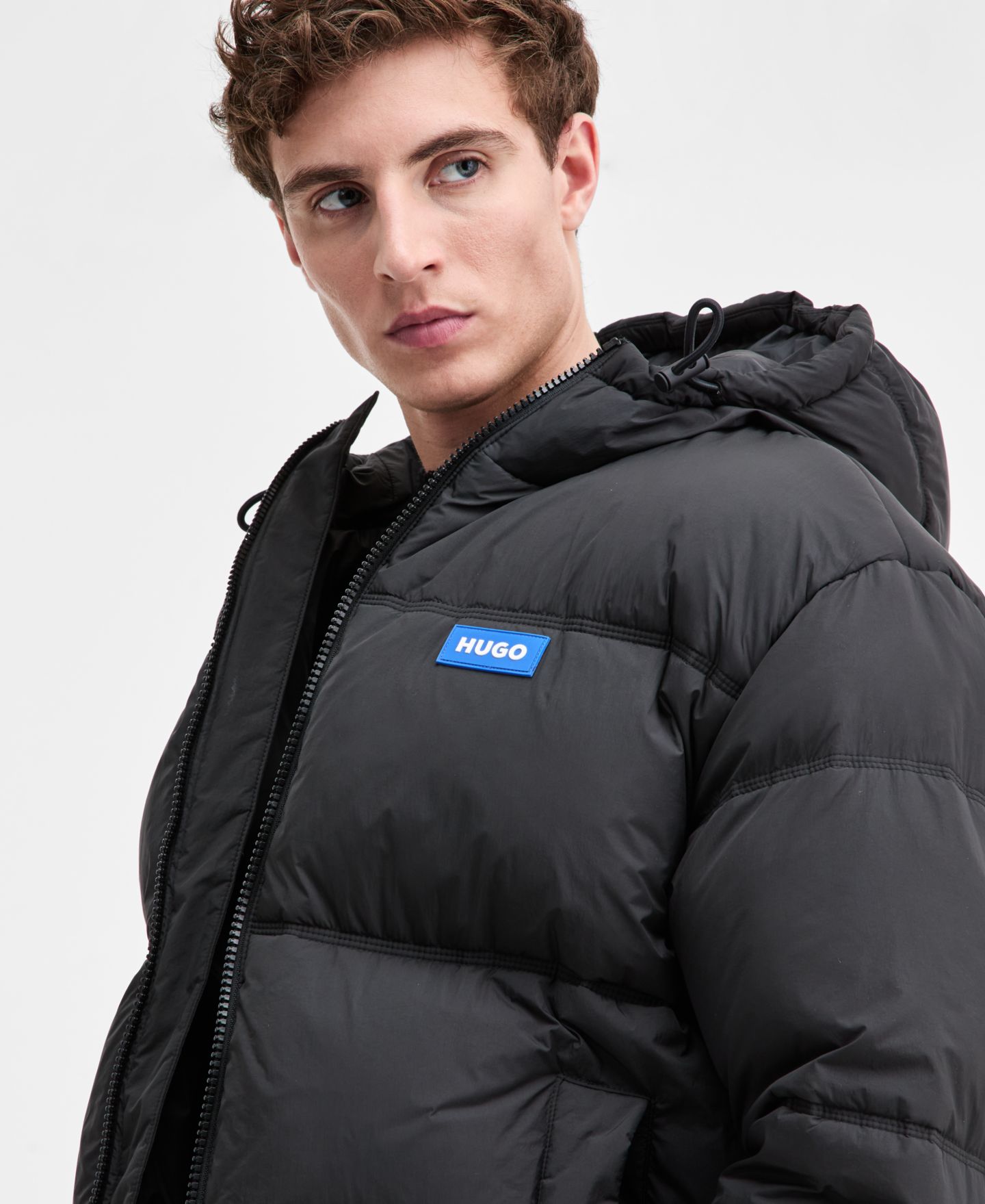 Мужская куртка Hugo Boss Bodo Hooded Puffer, цвет: Чёрный — фото 4