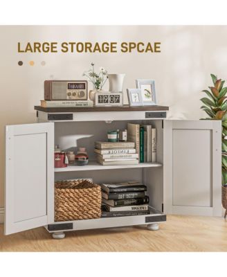 Sideboard, Buffet with Barn Door and Adjustable Shelf,