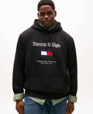 Tommy Hilfiger - Men's Big & Tall Embroidered Flag Hooded Sweatshirt