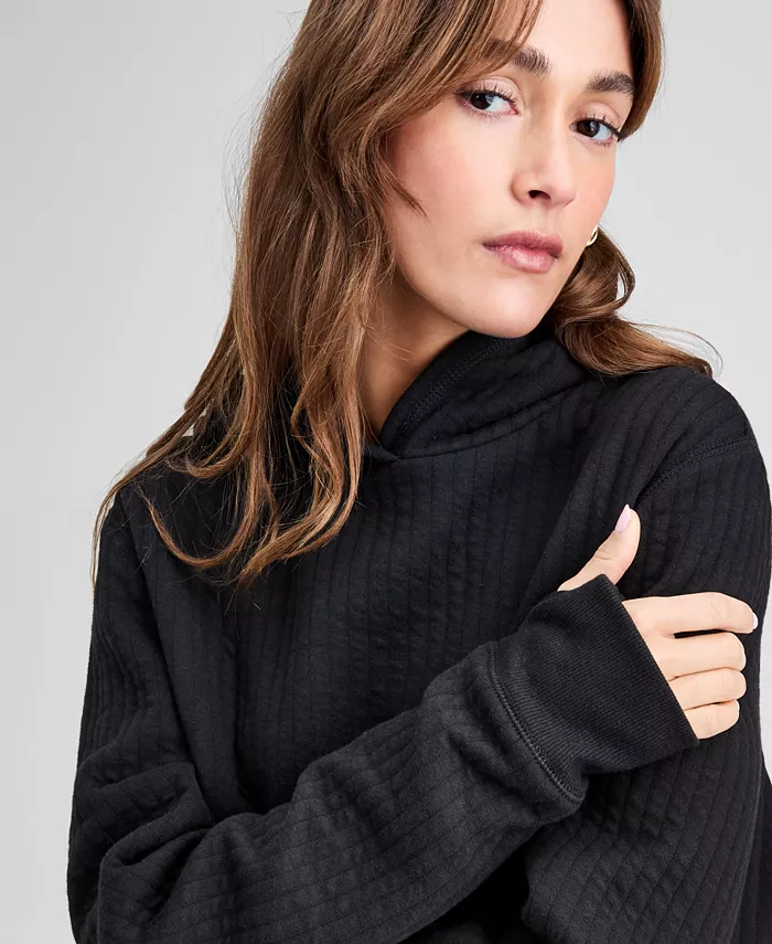 Women's Quilted Pullover Lounge Hoodie - thumbnail 7