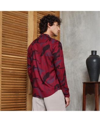 Men's Crimson Red Flowing Vines Shirt