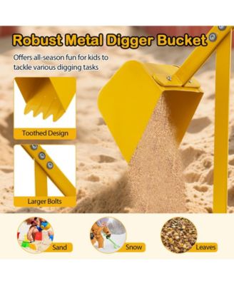 Sand Digger with 2-Handed Controls and Flexible Shovel for 3+ Years Old Kids