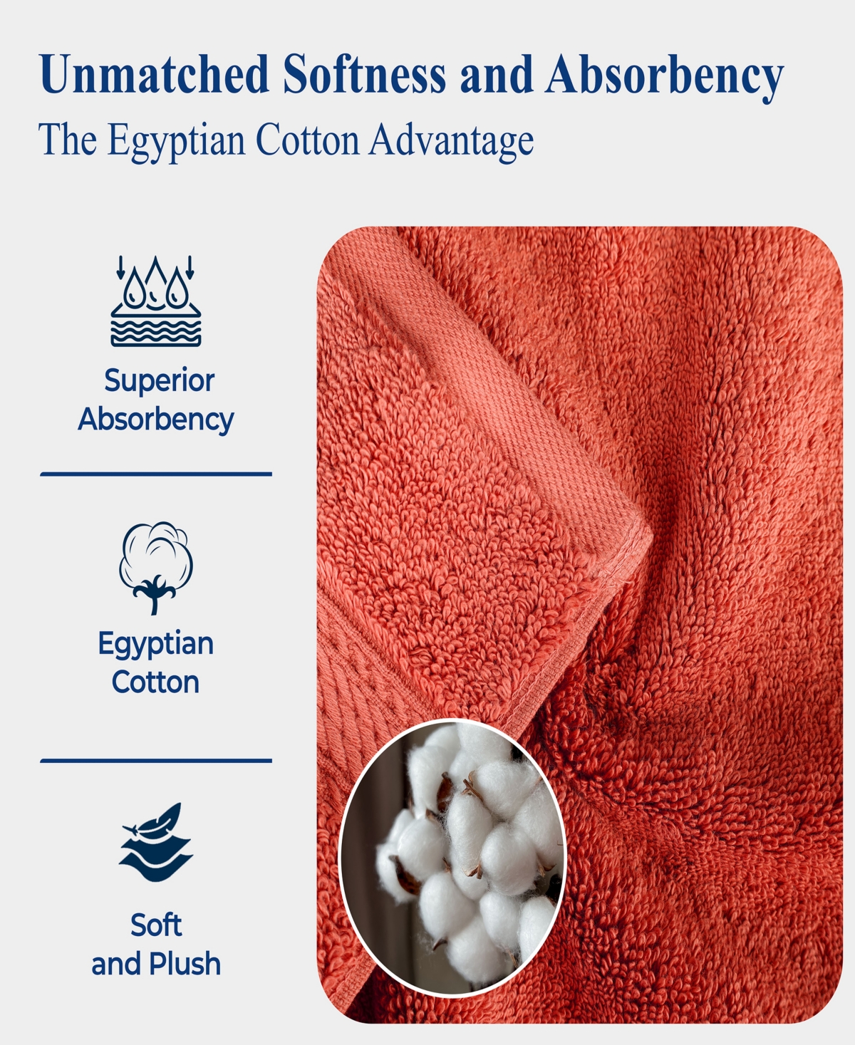 Superior Set Of 4 Egyptian Cotton Plush Heavyweight Absorbent Luxury Soft Bath  Towels In Orange